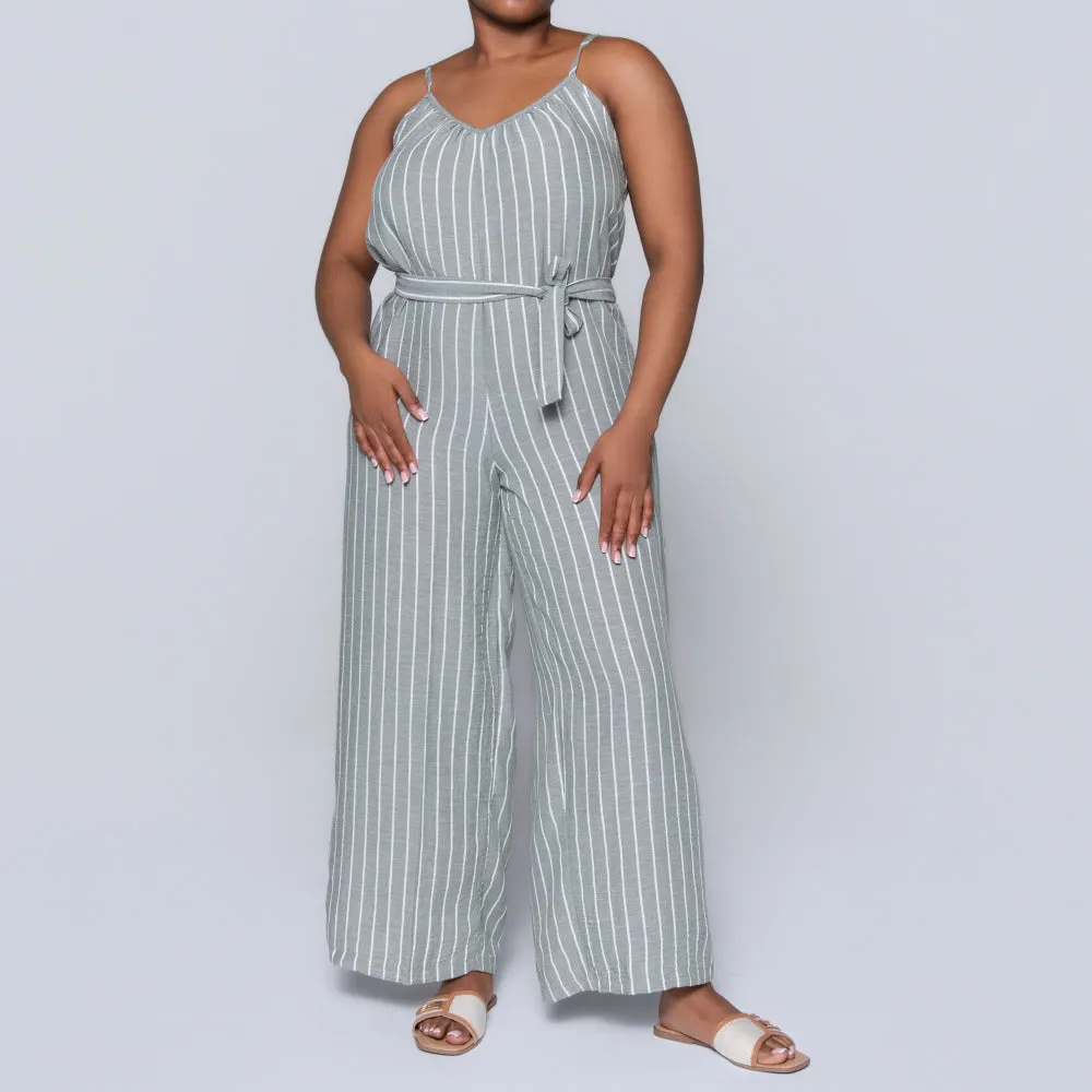 Olive Striped Jumpsuit sold by Fashion World product image thumbnail 4