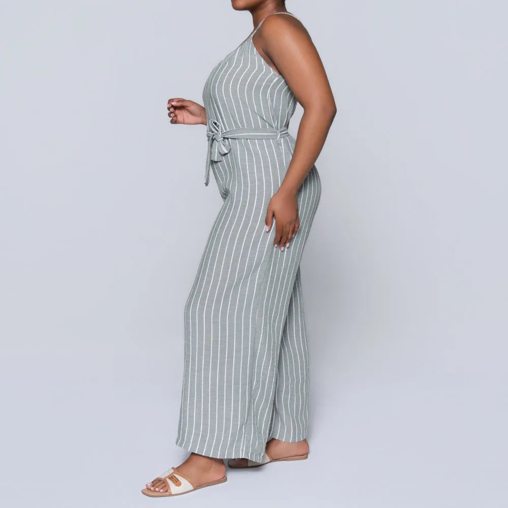 Olive Striped Jumpsuit sold by Fashion World product image thumbnail 3
