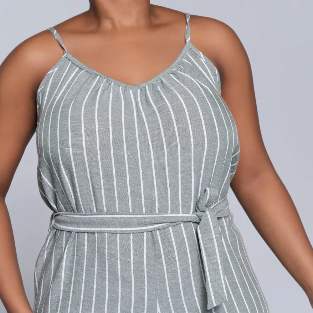 Olive Striped Jumpsuit sold by Fashion World product image thumbnail 2