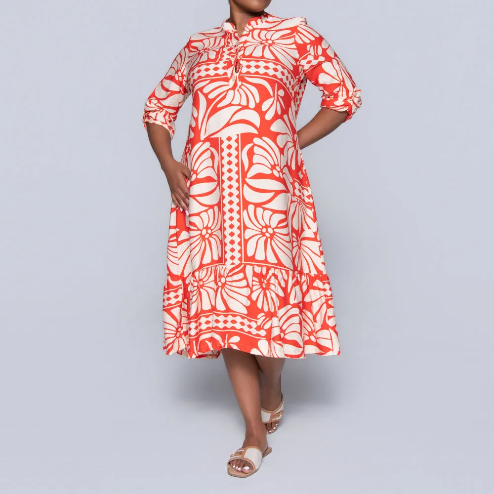 Plus Size Terracotta Tiered Tunic sold by Fashion World product image thumbnail 5