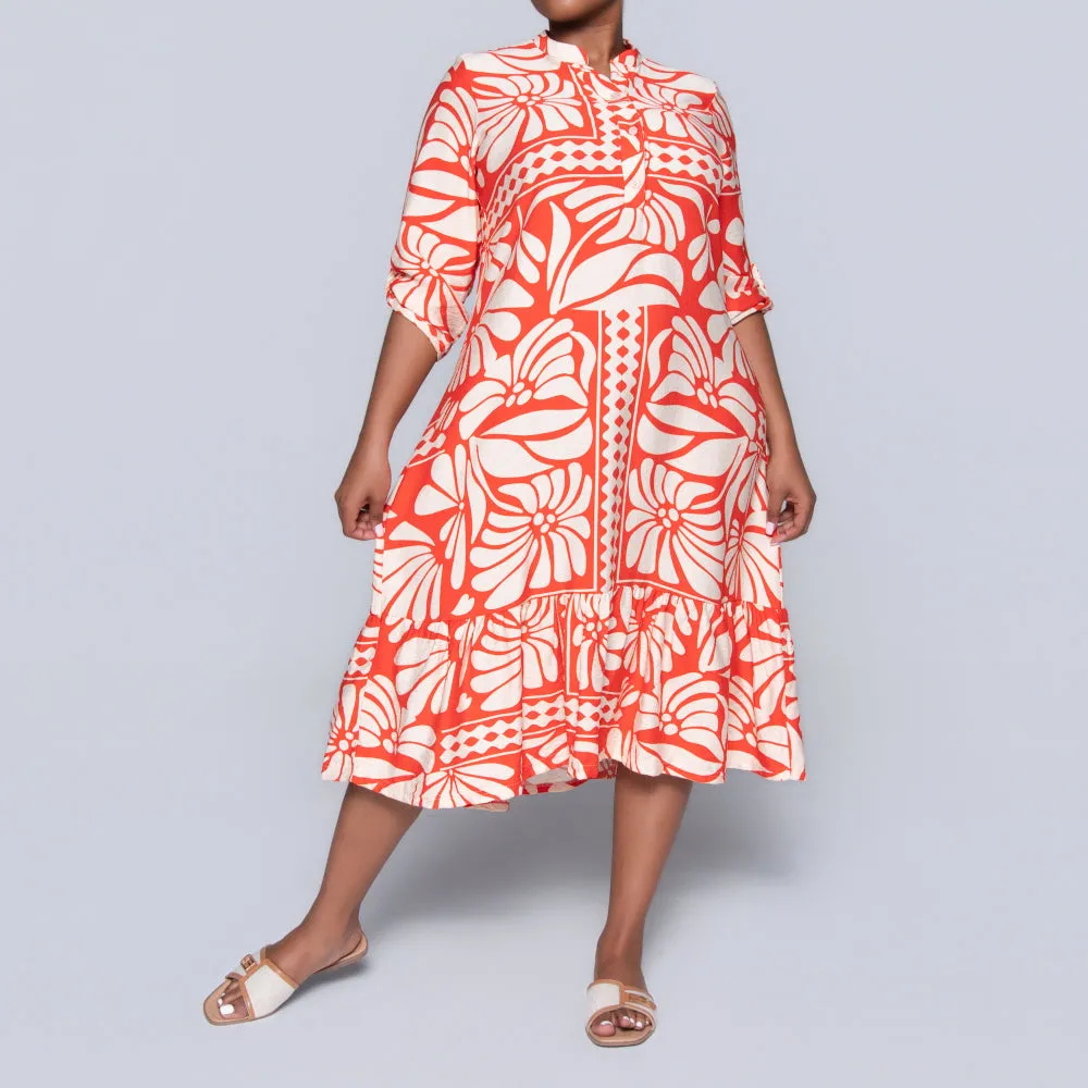 Plus Size Terracotta Tiered Tunic sold by Fashion World