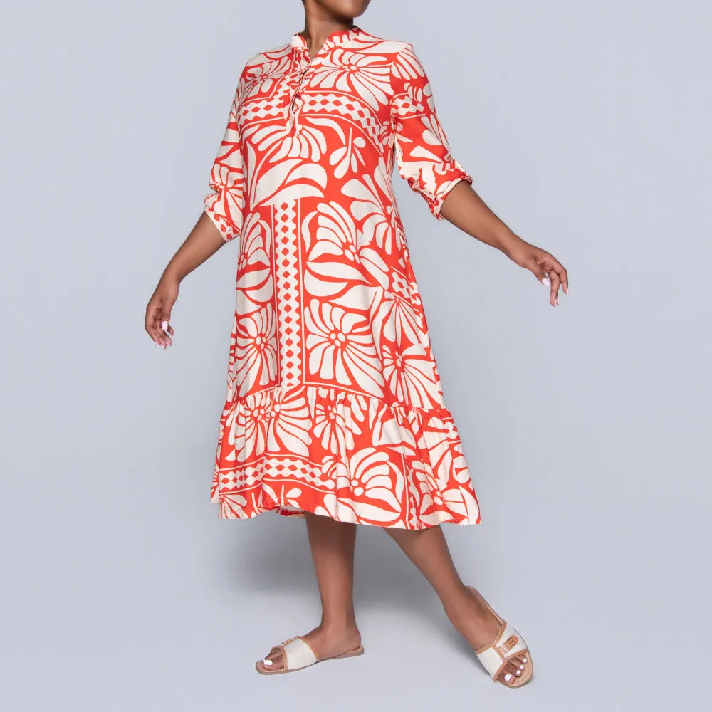 Plus Size Terracotta Tiered Tunic sold by Fashion World product image thumbnail 4