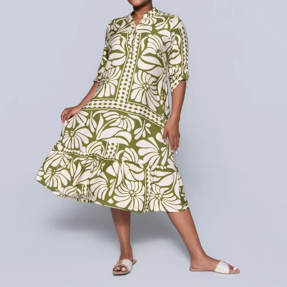 Plus Size Green Tiered Tunic sold by Fashion World product image thumbnail 4