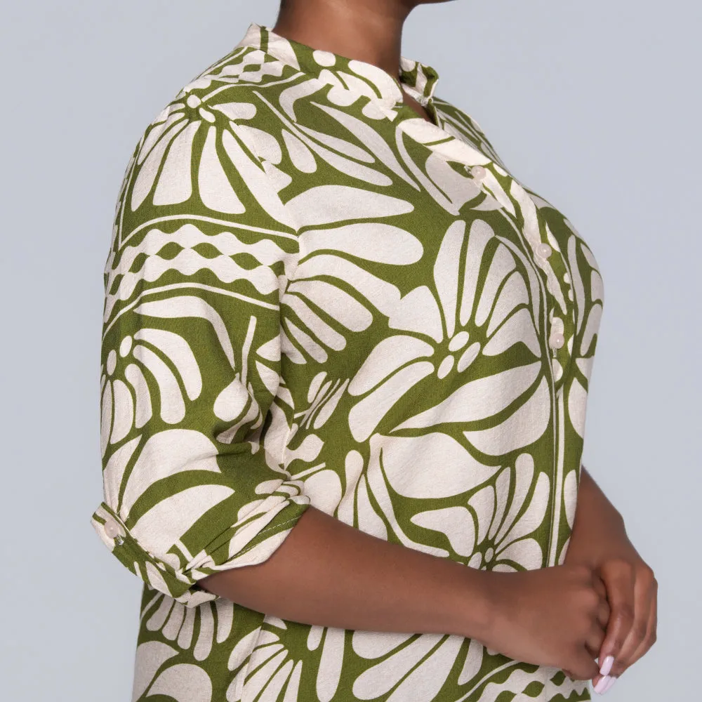 Plus Size Green Tiered Tunic sold by Fashion World product image thumbnail 3