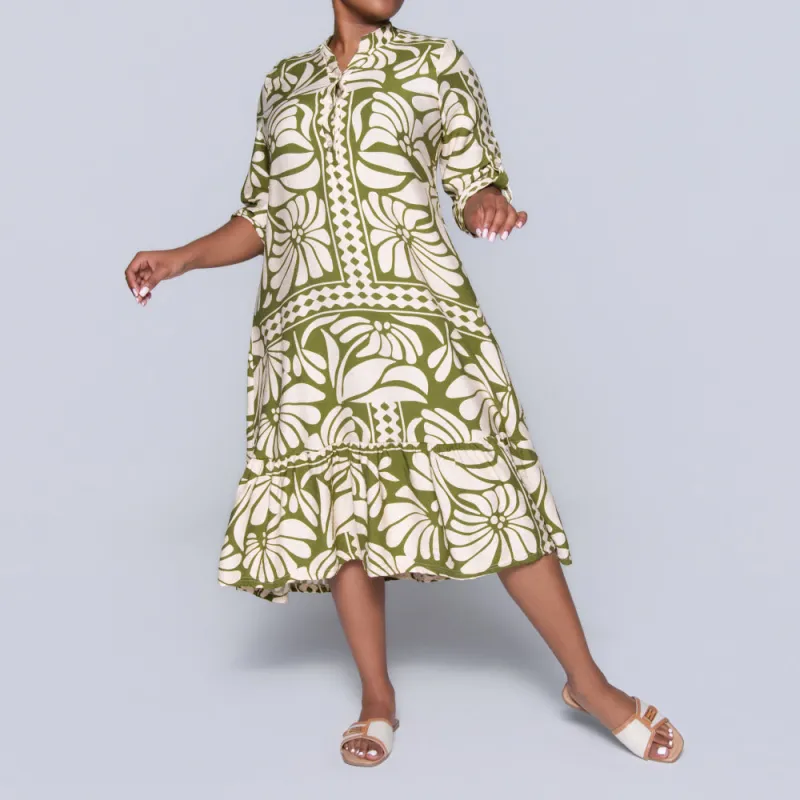 Plus Size Green Tiered Tunic sold by Fashion World