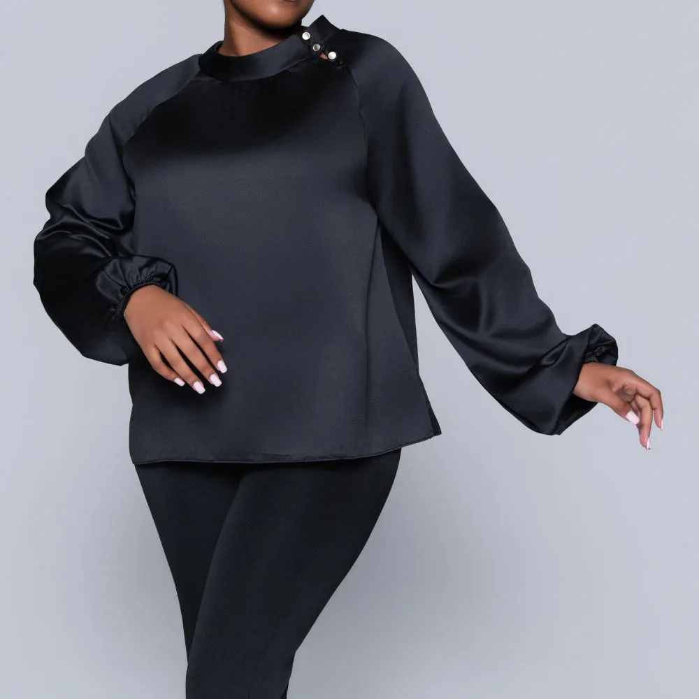 Black Long Sleeve Satin Top sold by Fashion World product image thumbnail 2