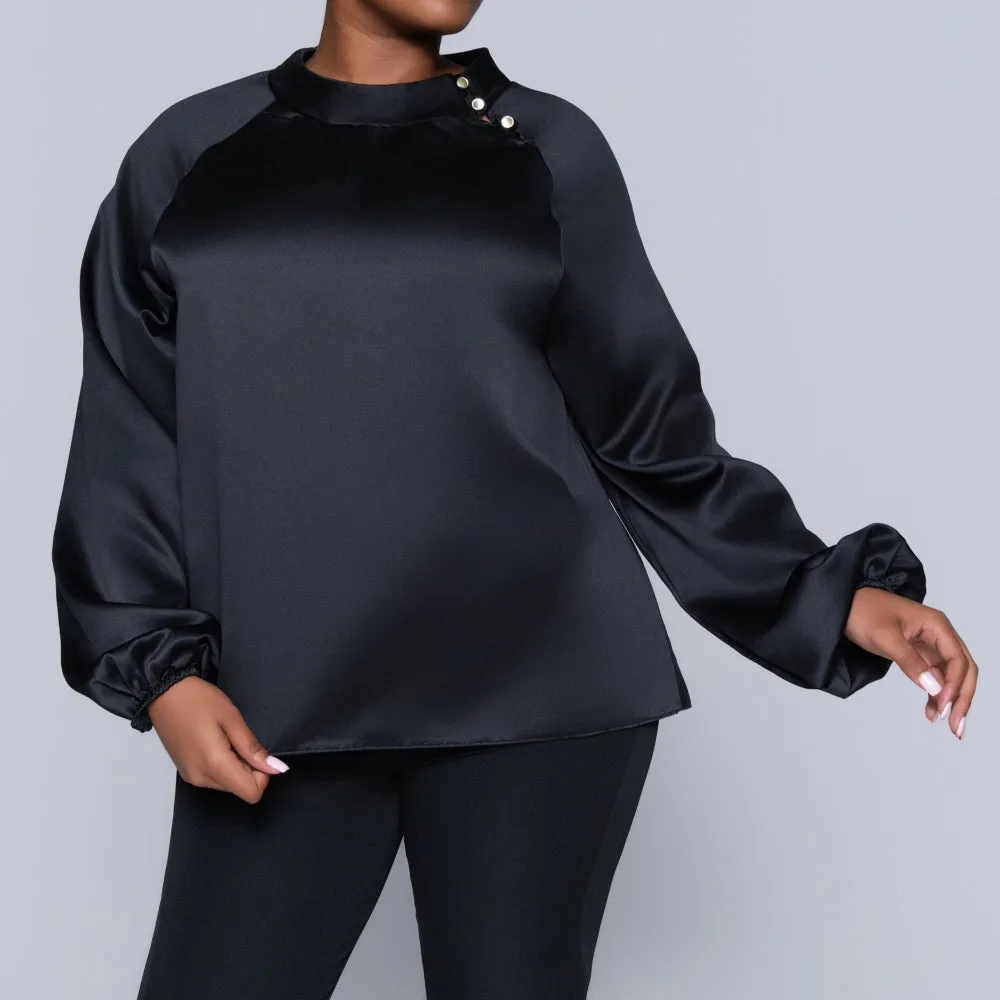 Black Long Sleeve Satin Top sold by Fashion World product image thumbnail 3