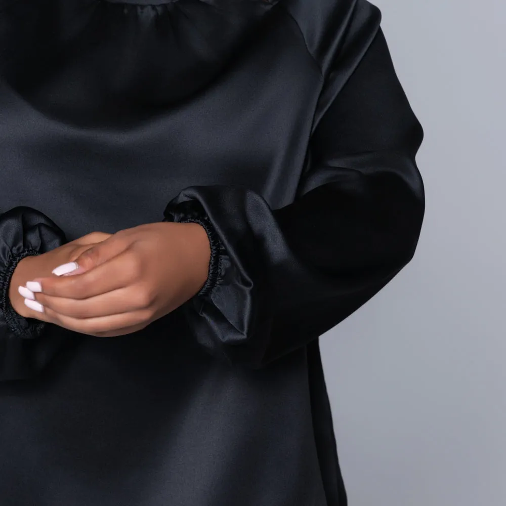 Black Long Sleeve Satin Top sold by Fashion World product image thumbnail 4