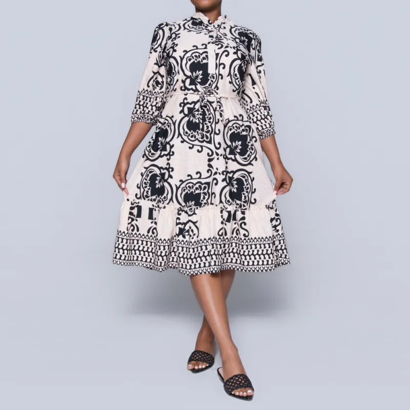 Plus Size Border Print Tunic sold by Fashion World