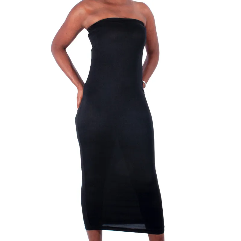 Black Lycra Boobtube Dress sold by Fashion World