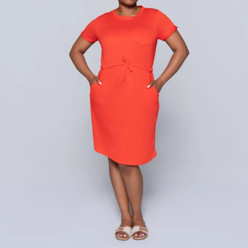 Terracotta Short Sleeve Dress sold by Fashion World