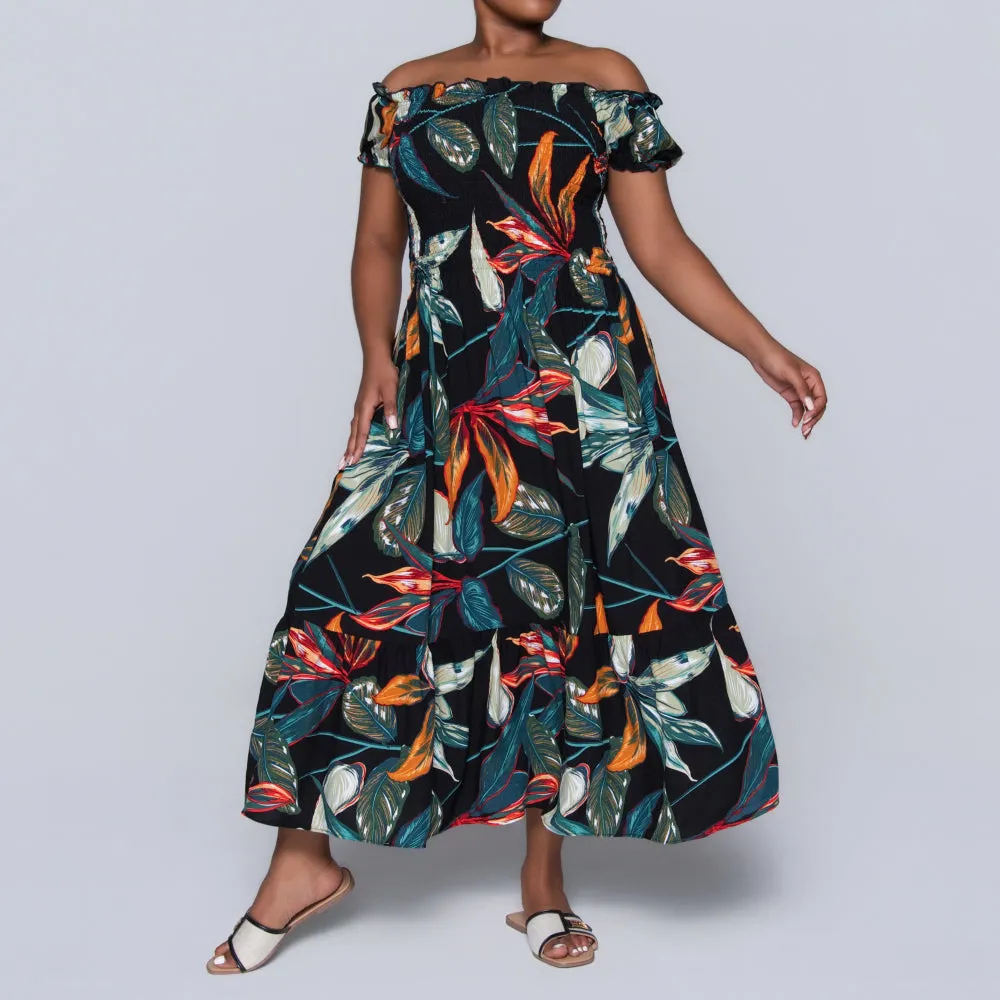 Plus Size Printed Smocking Dress sold by Fashion World product image thumbnail 2