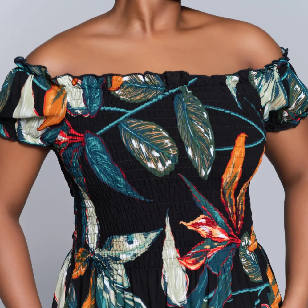 Plus Size Printed Smocking Dress sold by Fashion World product image thumbnail 3