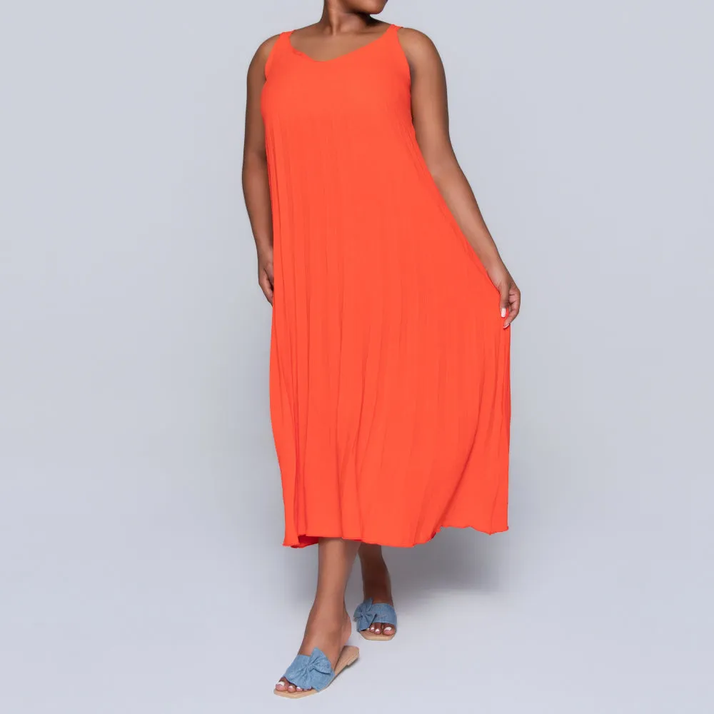 Terracotta Airflow Pleated Dress sold by Fashion World product image thumbnail 5