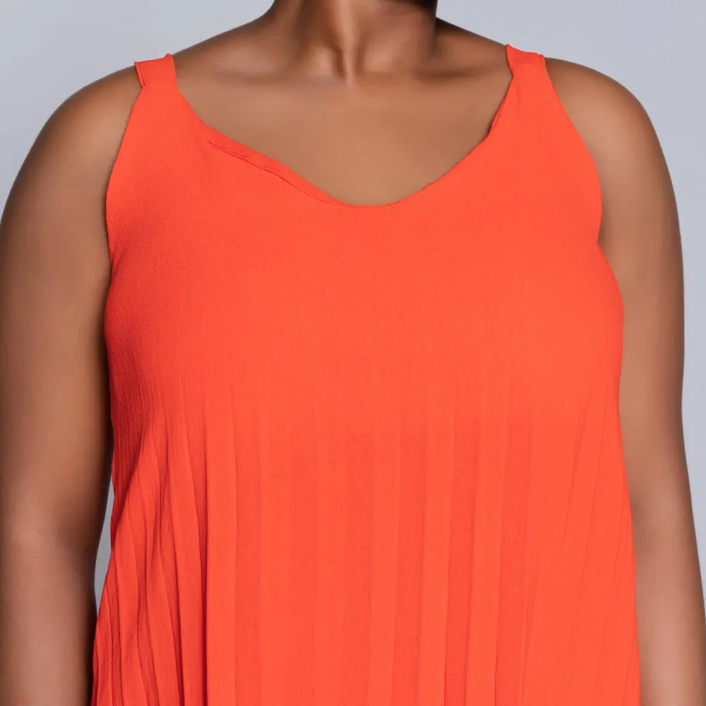 Terracotta Airflow Pleated Dress sold by Fashion World product image thumbnail 3