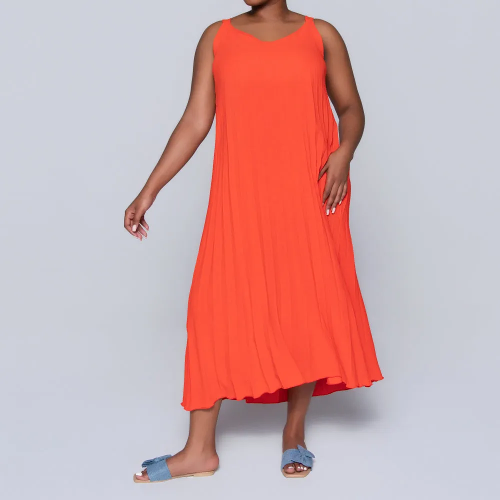 Terracotta Airflow Pleated Dress sold by Fashion World product image thumbnail 2