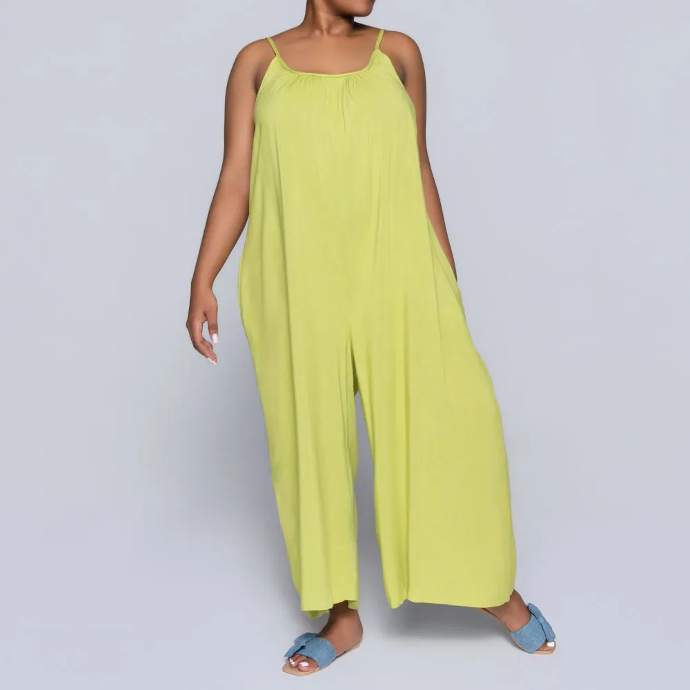 Strappy Chartreuse Viscose Jumpsuit sold by Fashion World product image thumbnail 4