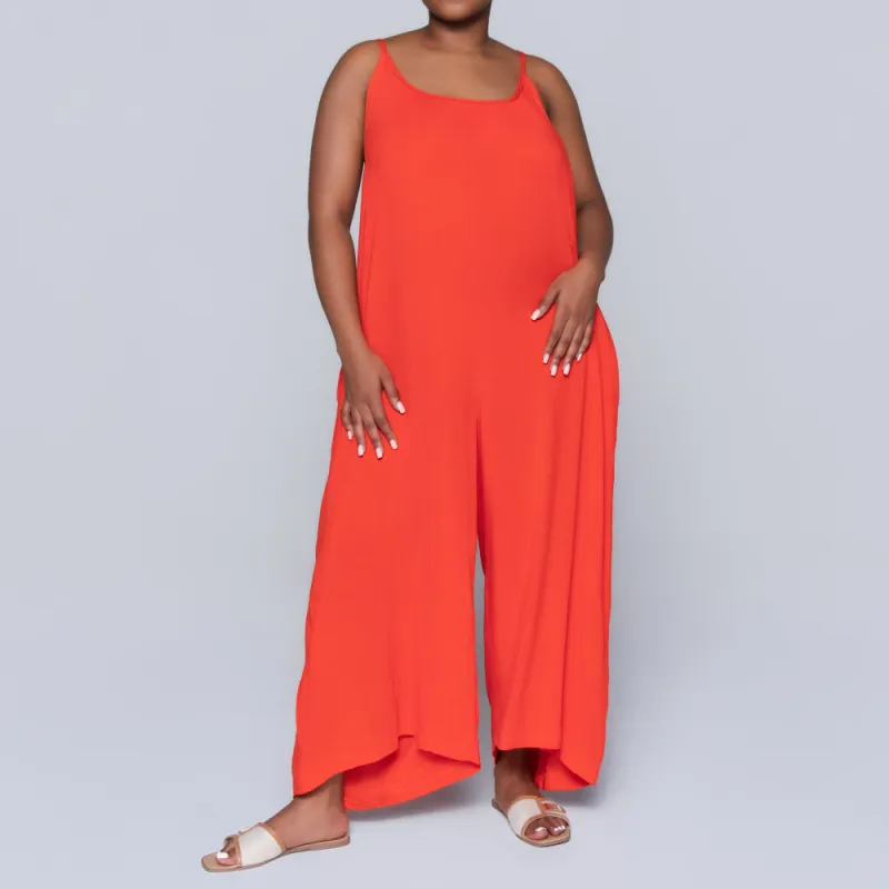 Strappy Terracotta Viscose Jumpsuit sold by Fashion World