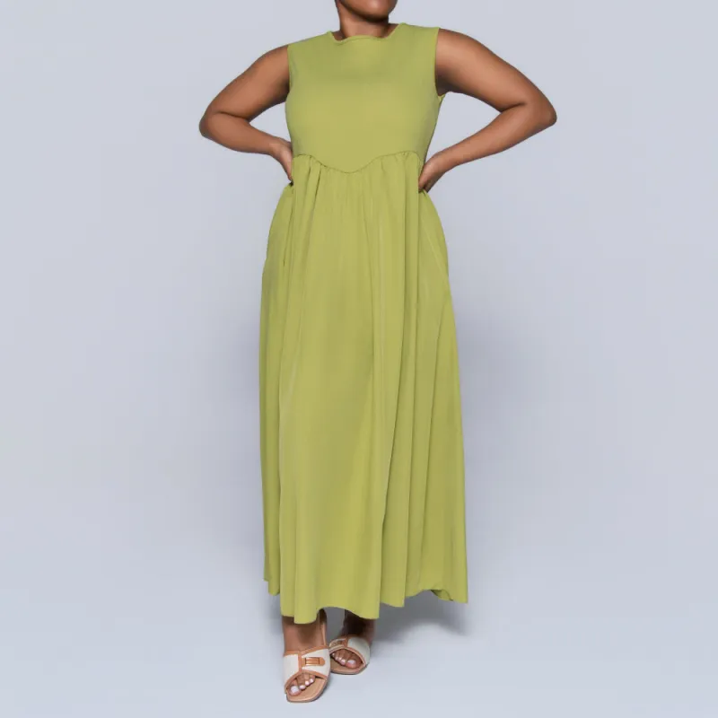 Charteuse Plus Size Sleeveless Dress sold by Fashion World