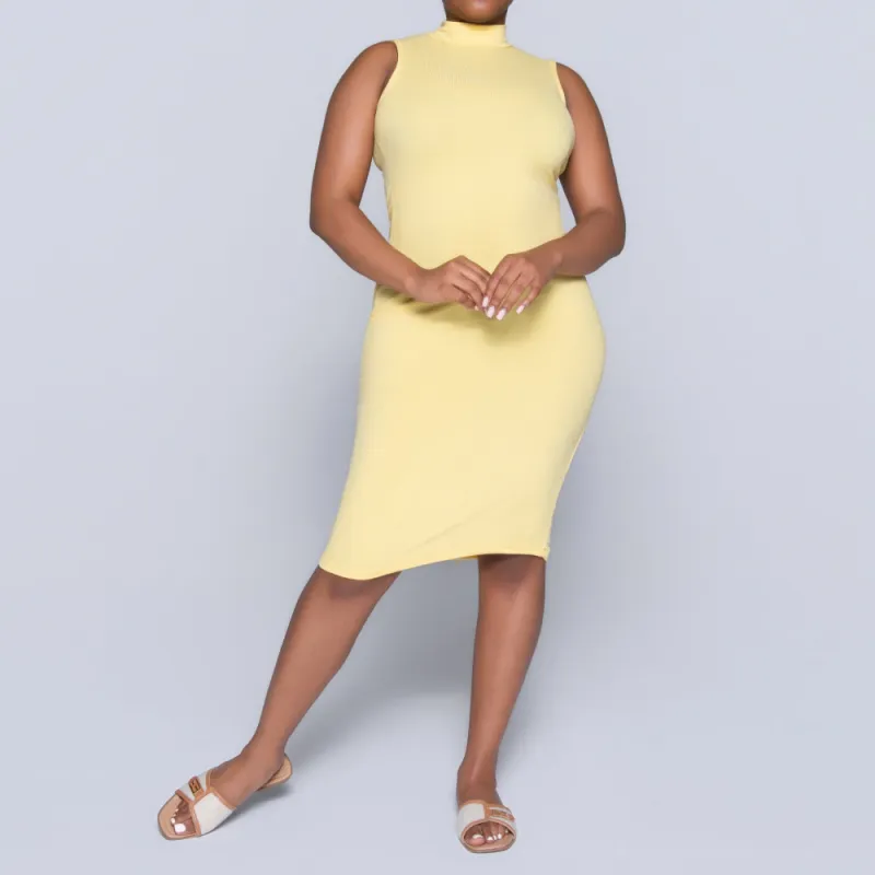 Lemon Sleeveless Turtle Neck Dress sold by Fashion World