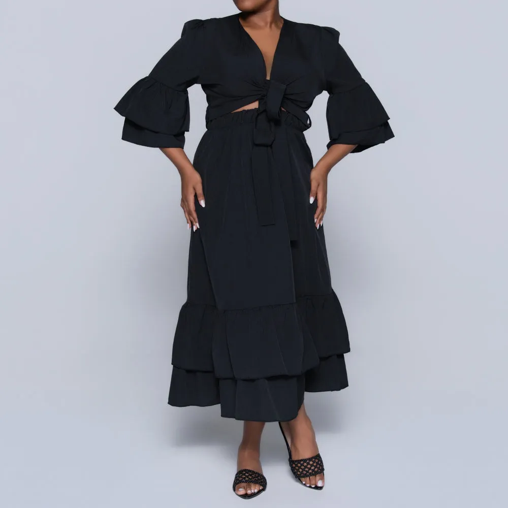 Plus Size Black Skirt And Top Set sold by Fashion World product image thumbnail 4