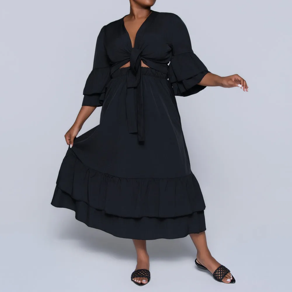 Plus Size Black Skirt And Top Set sold by Fashion World product image thumbnail 5