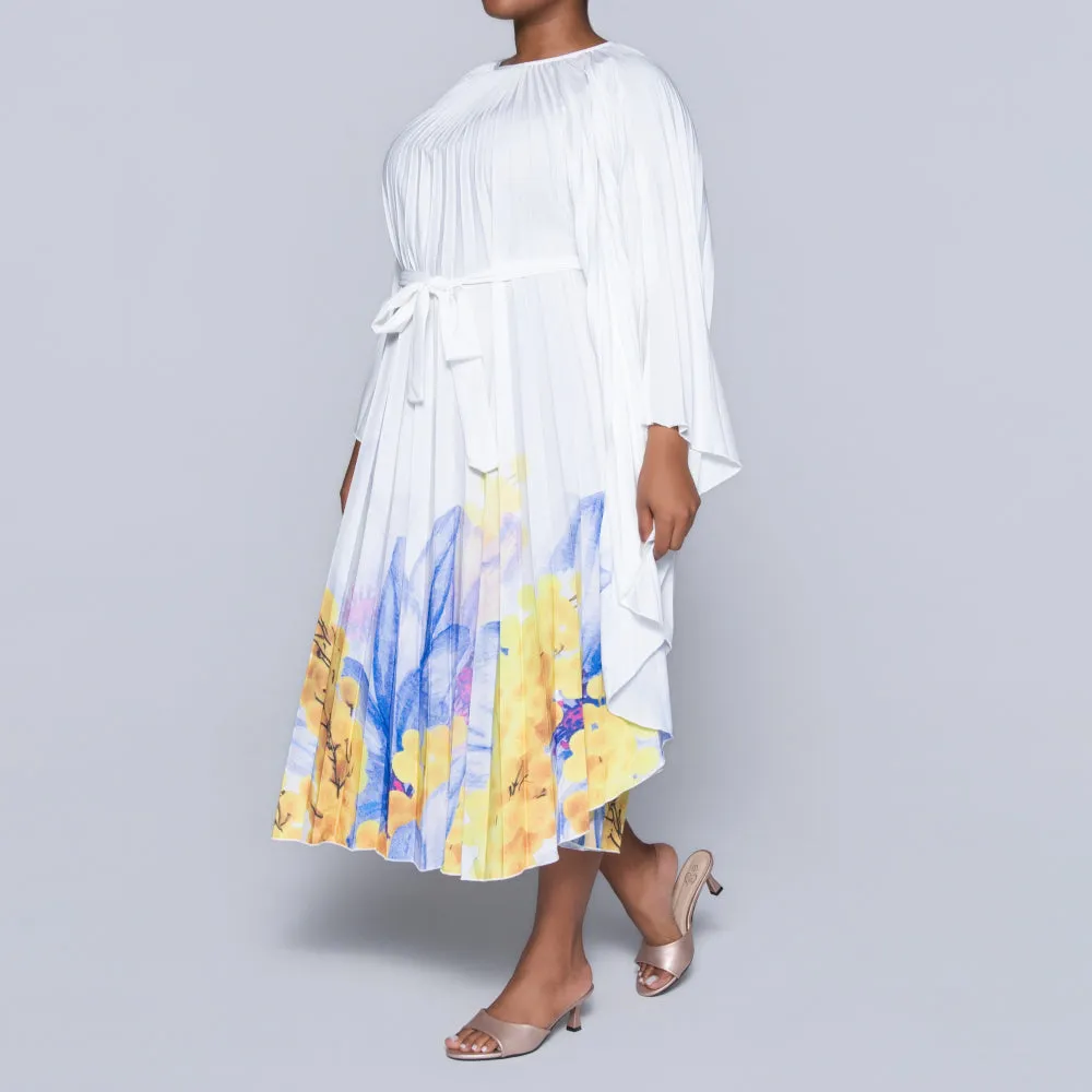 Printed Pleated Tie-Belt Tunic sold by Fashion World product image thumbnail 5