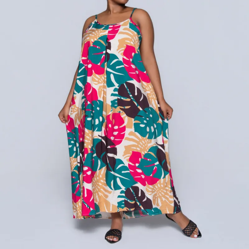 Stone Sleeveless Printed Airflow Dress sold by Fashion World