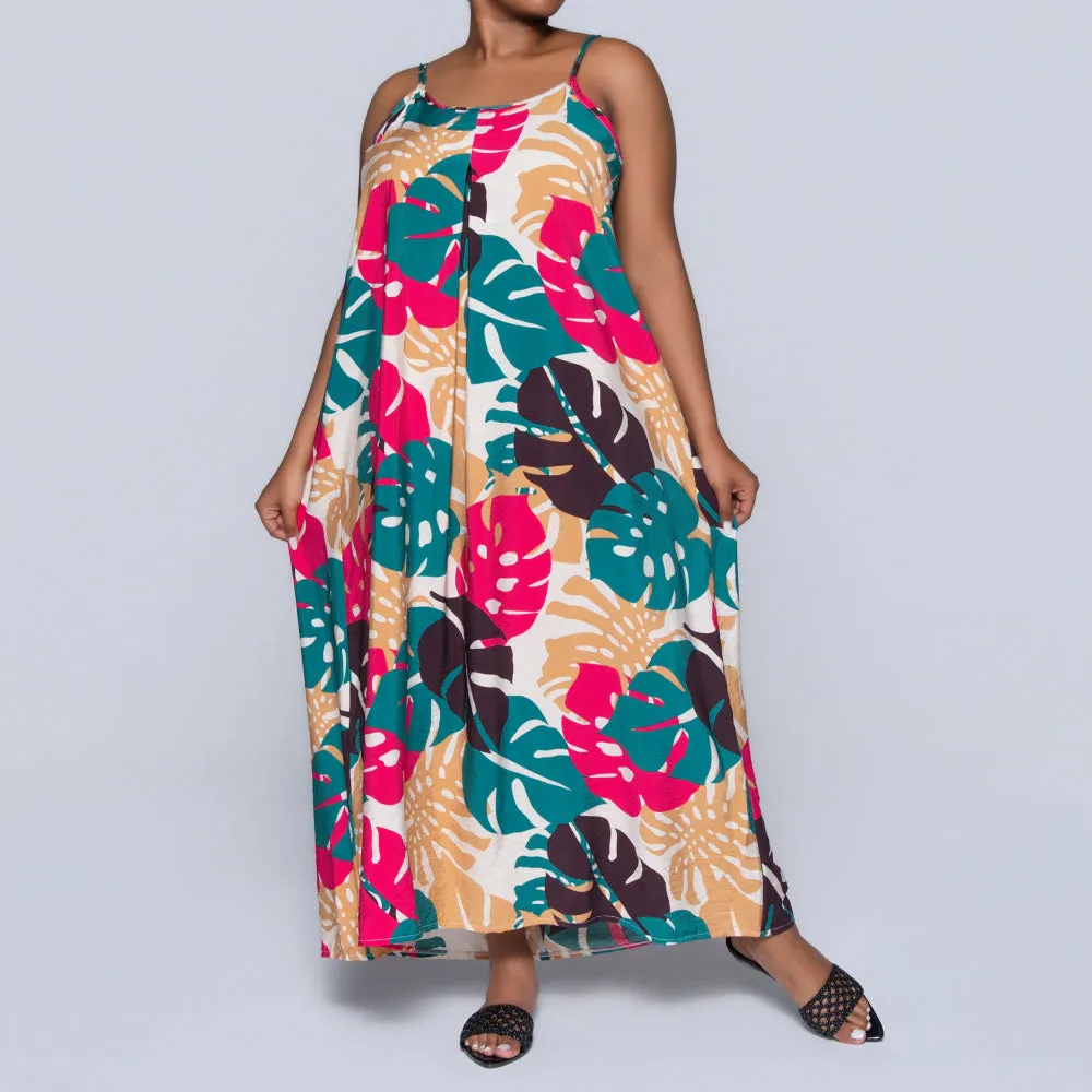 Stone Sleeveless Printed Airflow Dress sold by Fashion World