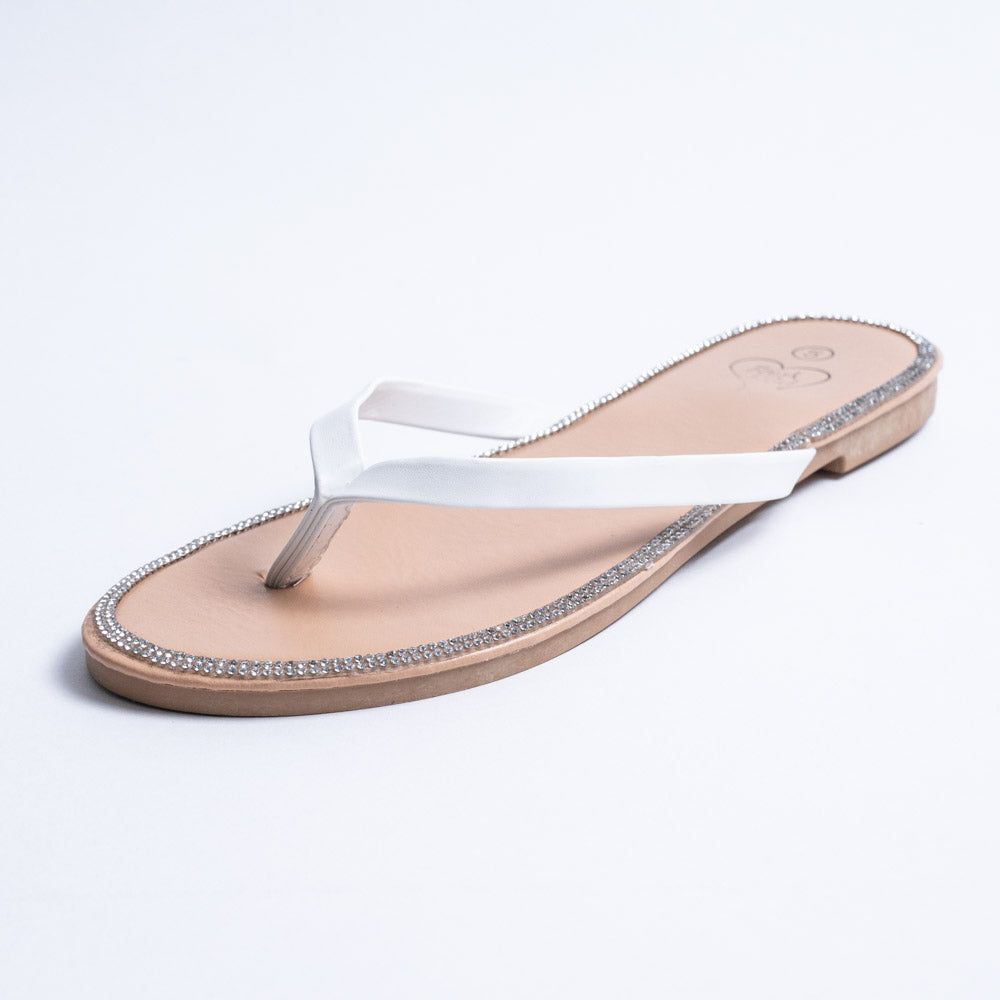 Ladies White Diamante Sandals sold by Fashion World