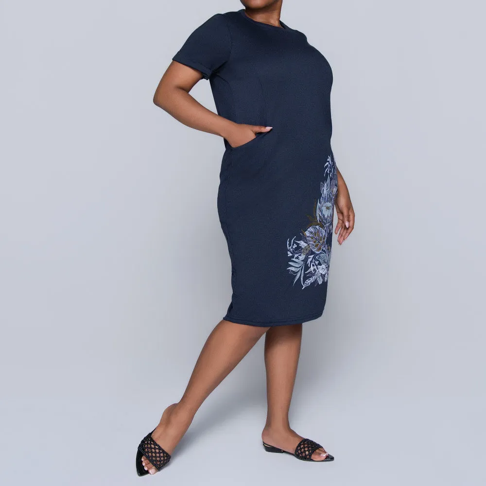 Plus Size Navy Front Print Tunic sold by Fashion World product image thumbnail 5