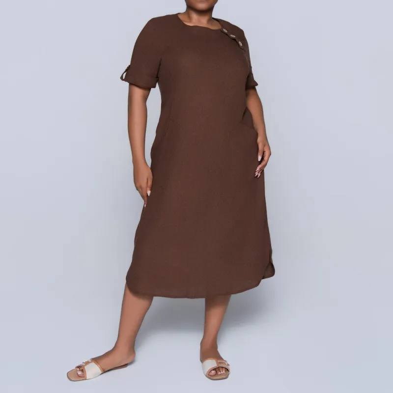 Chocolate Plus Size Pocket Edit Tunic made by Fashion World
