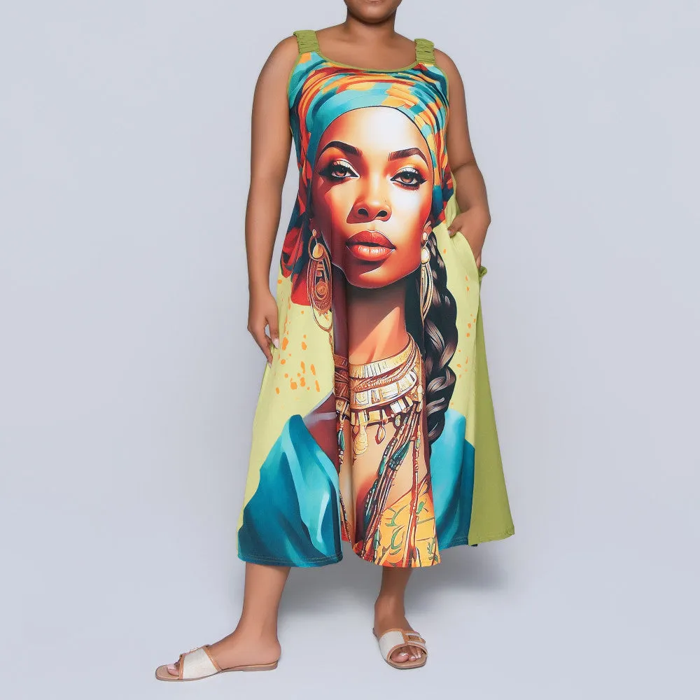 Sleeveless Face Print Plus Size Tunic sold by Fashion World