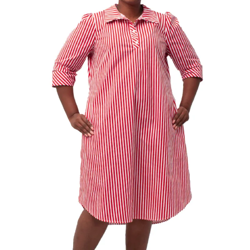 Plus Size Striped Poplin Top sold by Fashion World