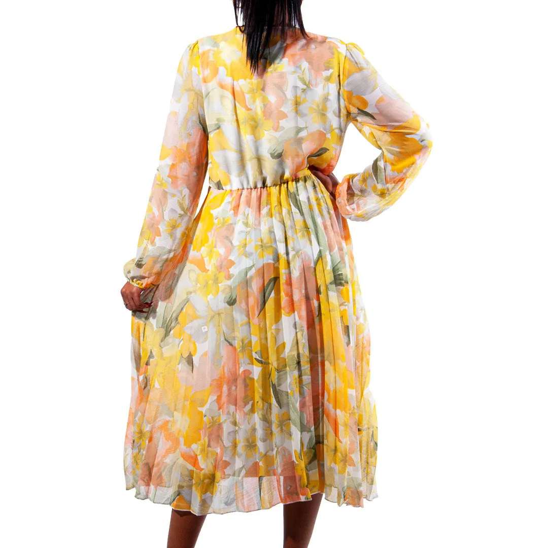 Printed Pleated Chiffon Dress sold by Fashion World product image thumbnail 3