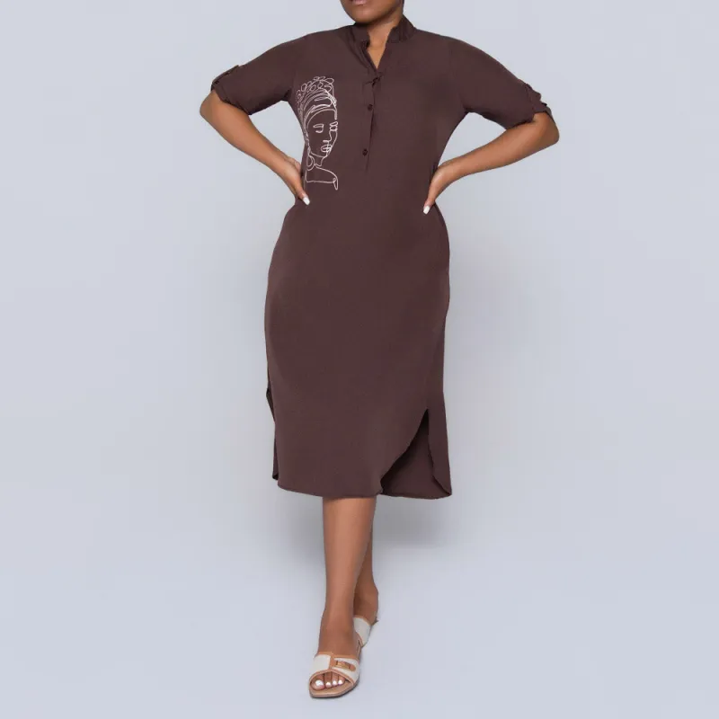 Plus Size Chocolate Tunic made by Fashion World