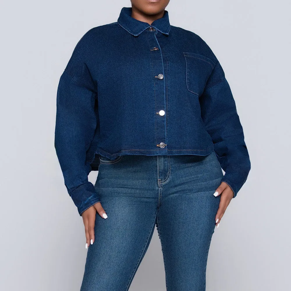 Long Sleeve Denim Pocket Edit Top sold by Fashion World product image thumbnail 3