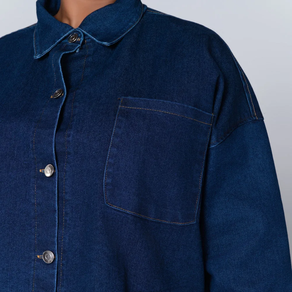Long Sleeve Denim Pocket Edit Top sold by Fashion World product image thumbnail 2