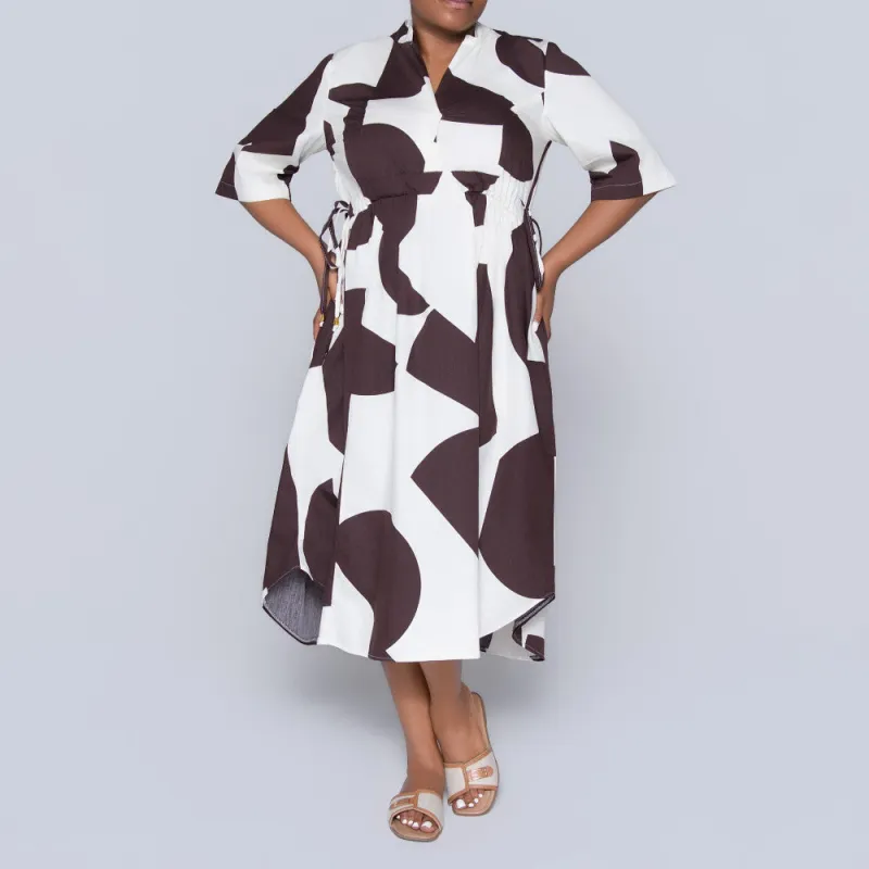 Tie-Belt Printed Poplin Tunic made by Fashion World