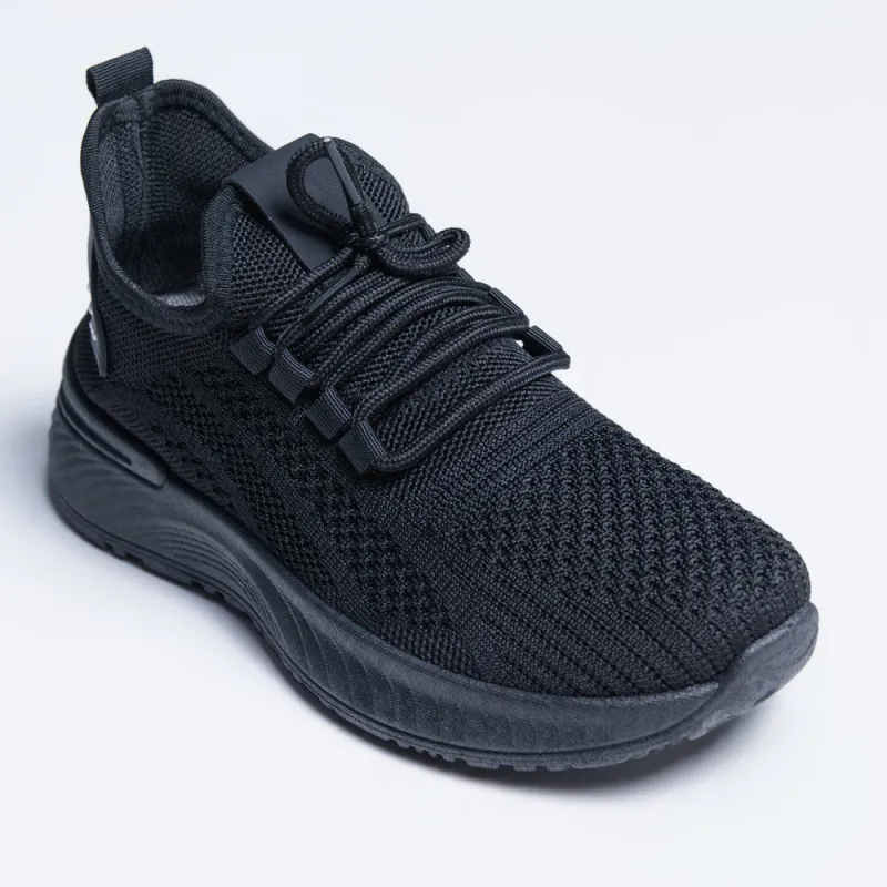 Black Fly Knit Sneaker made by Fashion World