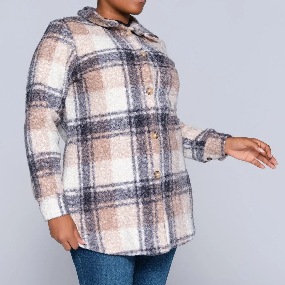Plus Size Boucle Check Print Top sold by Fashion World product image thumbnail 3