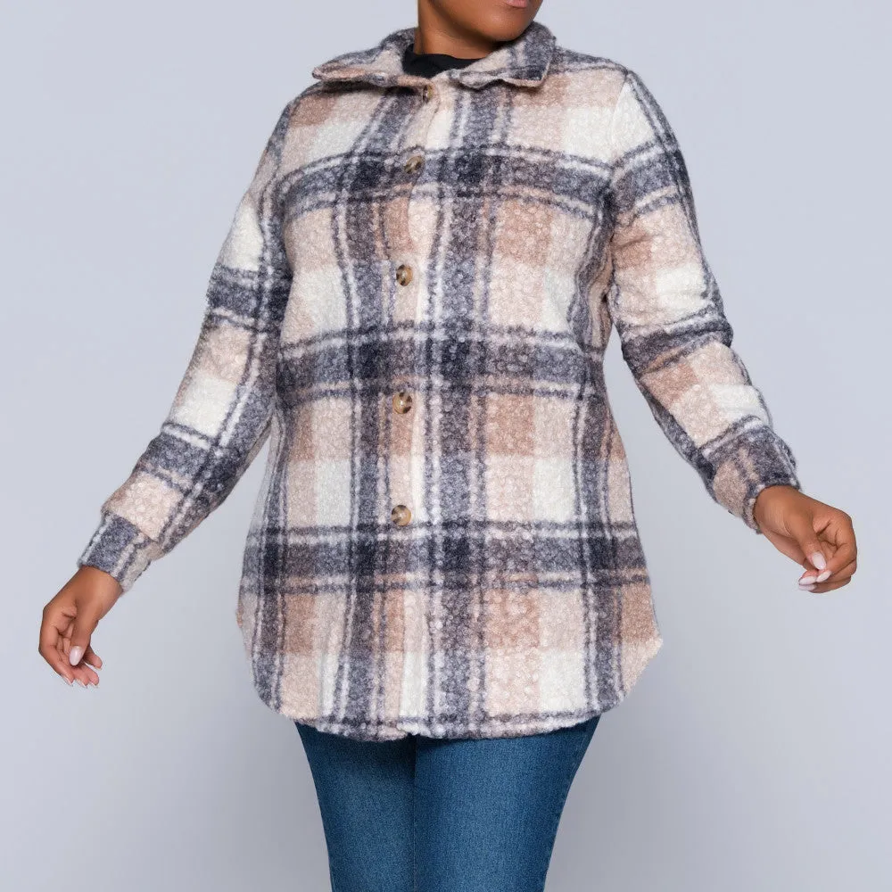 Plus Size Boucle Check Print Top sold by Fashion World product image thumbnail 4