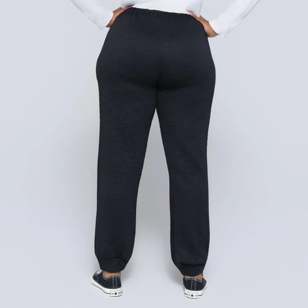 Black Jacquard Poly Span Track Pants sold by Fashion World product image thumbnail 5