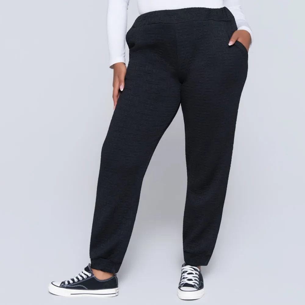Black Jacquard Poly Span Track Pants sold by Fashion World product image thumbnail 3