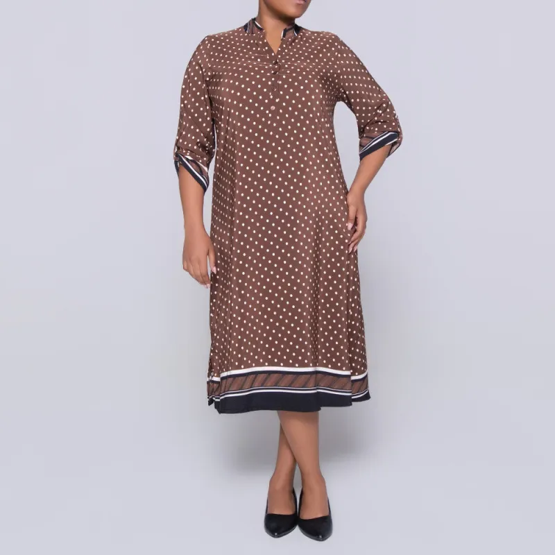 Plus Size Border Print Tunic made by Fashion World