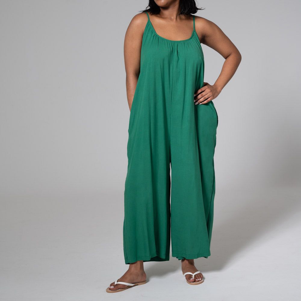 Emerald Strappy Viscose Jumpsuit sold by Fashion World