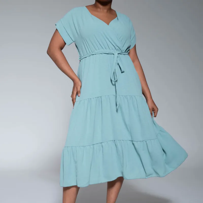 Sage Cross Over Dress sold by Fashion World