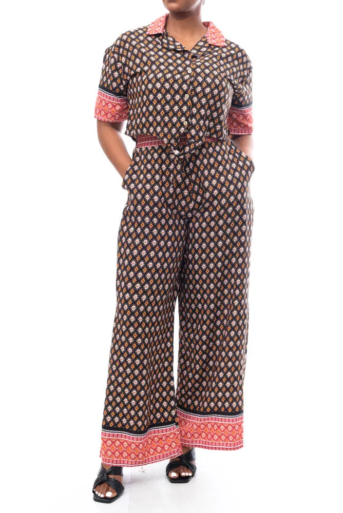 Border Print Pants And Top Set sold by Fashion World product image thumbnail 3