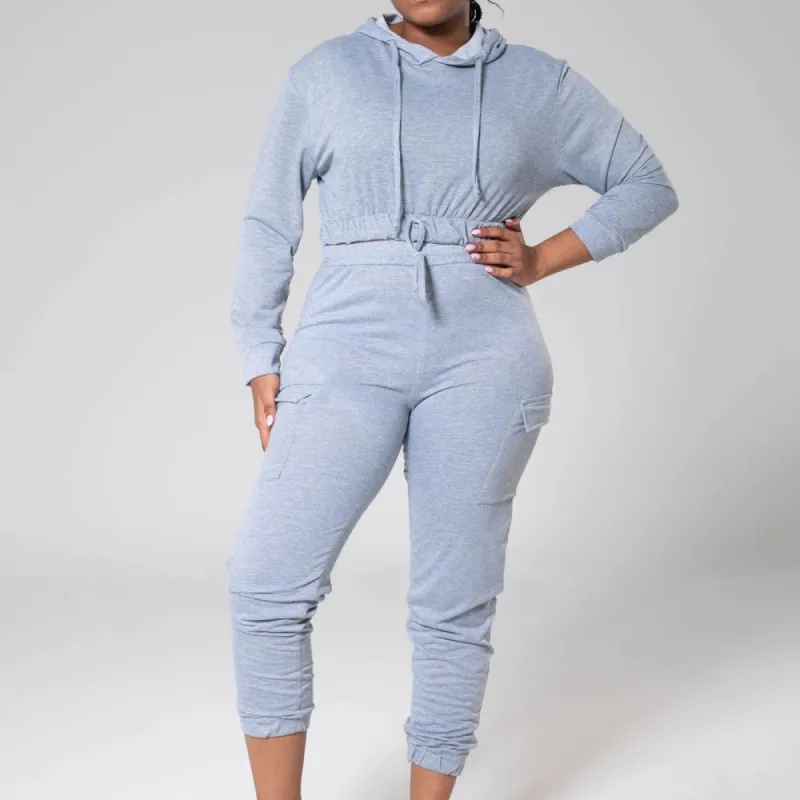 Grey Cargo Tracksuit Set sold by Fashion World