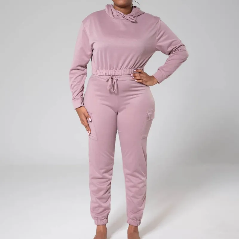 Mauve Cargo Tracksuit sold by Fashion World